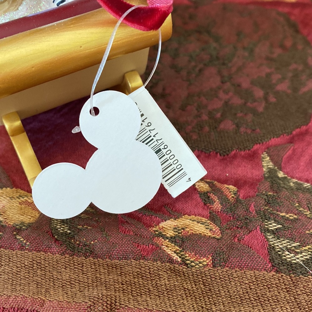 NWT Disney parks victorian Minnie and Mickey Mouse Christmas sleigh ornament - Picture 6 of 7